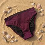 "Aubergine" middle waist period swimwear, bikini bottom
