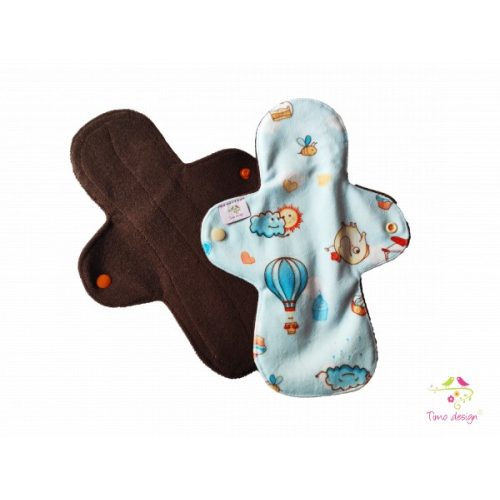 28 cm overnight cloth pad with air ballon and cloud pattern, for extra heavy flow