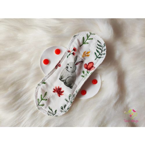 18 cm cloth pad with rabbit pattern, for light flow