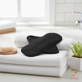 24 cm black cloth pad for moderate to flow