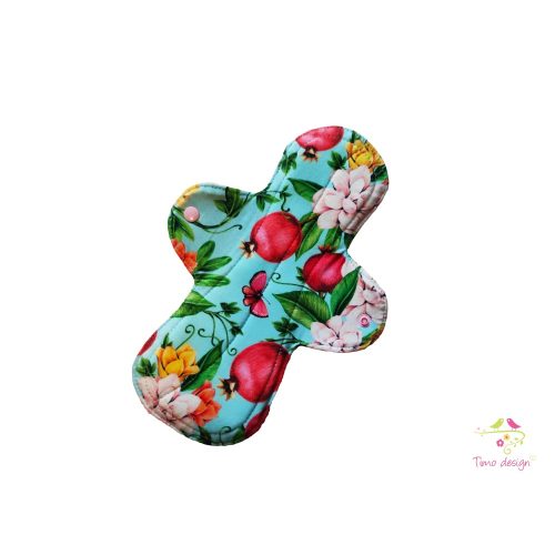 28 cm overnight cloth pad with fruits and flowers pattern, for extra heavy flow