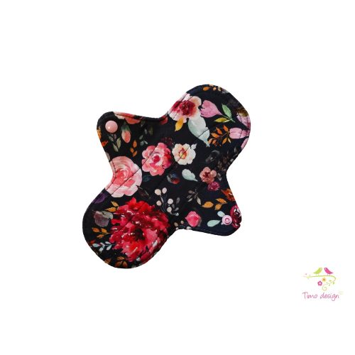 22 cm cloth pad with flowers pattern, for moderate flow