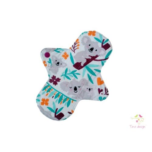 24 cm white cloth pad with koala bear pattern, for moderate flow