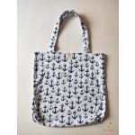 Cotton bag with blue anchors pattern