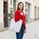 Cotton bag with red and white sailor pattern