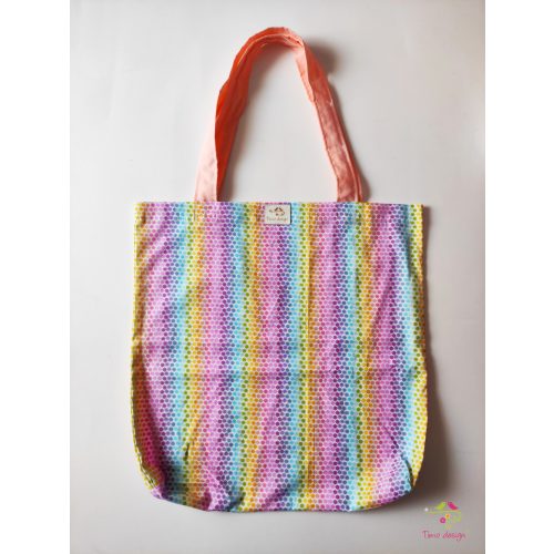 Cotton bag with rainbow pattern