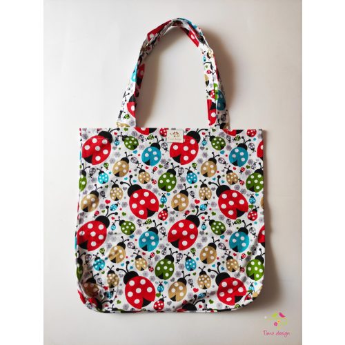 Cotton bag with ladybugs pattern