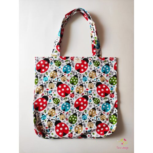 Cotton bag with ladybugs pattern