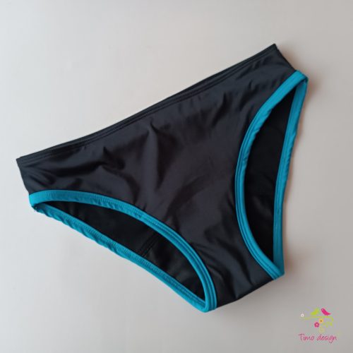 Black-turquoise period swimwear, bikini bottom 