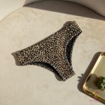Brazilian period panties with panther pattern, for light flow, for teens