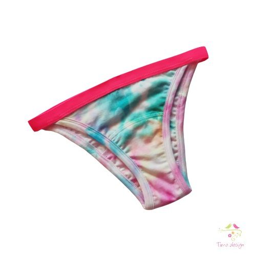 Multicolor batik brazilian period panties, for super light flow