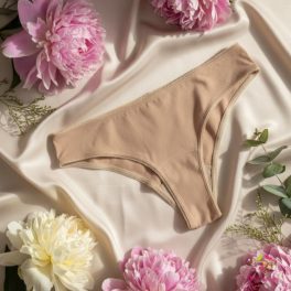 Nude brazilian leak-proof panties for super light flow