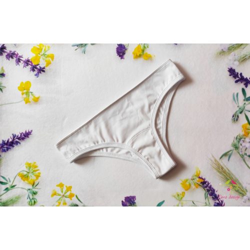 White cotton brazilian period panties for light flow