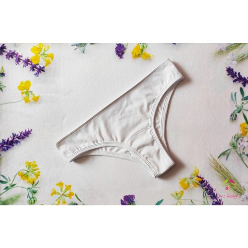 White cotton brazilian period panties for light flow