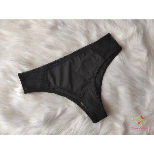 Black brazilian leak-proof panties for super light flow
