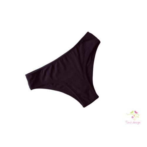 Black bio cotton brazilian period panties, for light to moderate flow