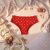 Red period panties for moderate flow with white polka dots
