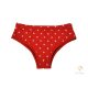 Red period panties for moderate flow with white polka dots
