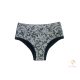Period panties for moderate flow with grey flower pattern