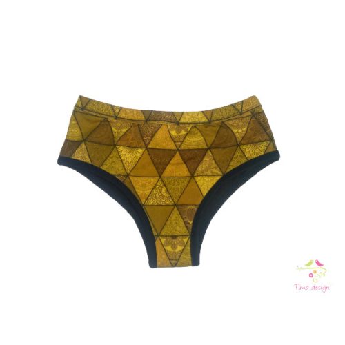 Period panties for moderate flow with brown triangle pattern
