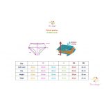 Period panties for moderate flow, with colorful flowers on bordeaux base