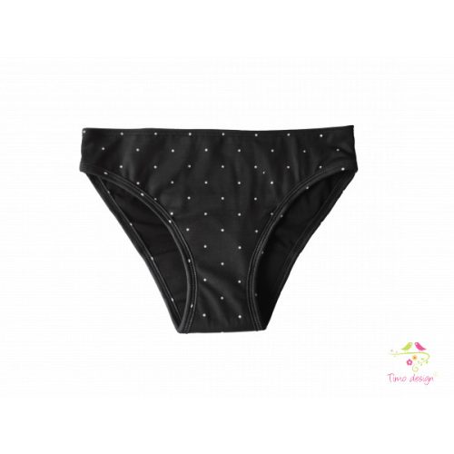Period panties for moderate flow, with black and white polka dot pattern