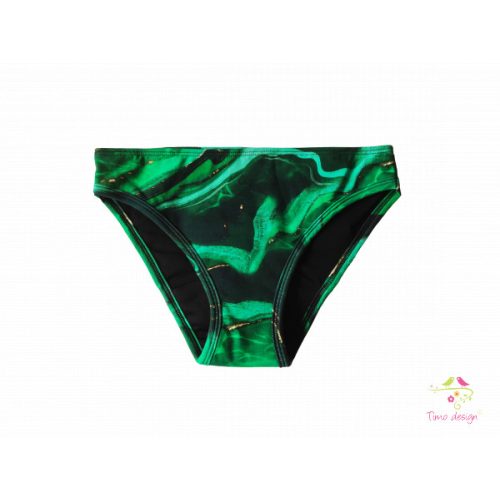 Zöld márvány mintás bevarrt magos bikini bugyi, közepes erősségű vérzéshez