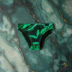 Zöld márvány mintás bevarrt magos bikini bugyi, erős vérzéshez