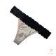 Skin brazilian thong period panties with black lace for light flow