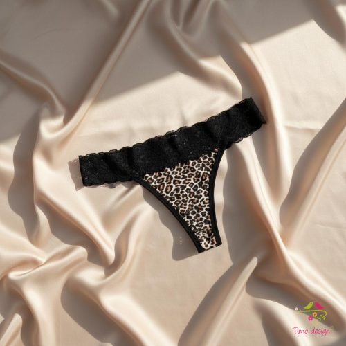 Csipkés párduc mintás menstruációs tanga enyhe vérzéshez