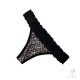 Brazilian thong period panties with black lace and panther pattern for light flow