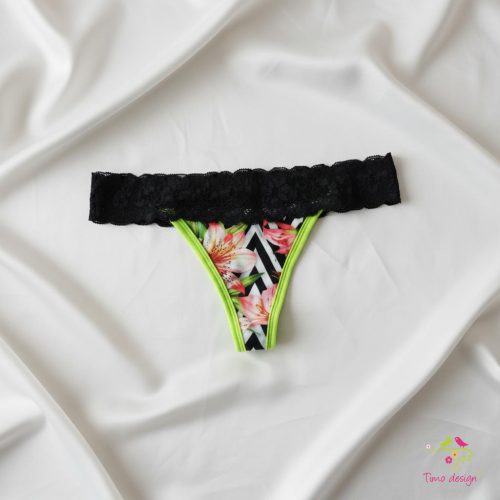 Csipkés liliom mintás menstruációs tanga enyhe vérzéshez