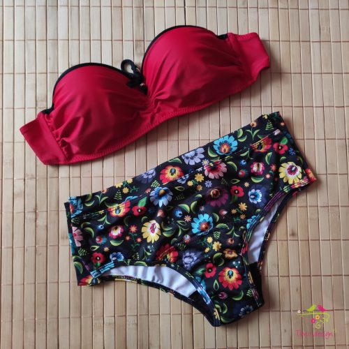  Period panties with multifunction and flowers folk art pattern