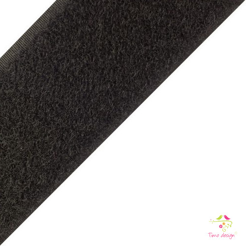 Velcro fekete 50 mm széles tépőzár, bolyhos