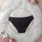 Black bikini period underwear for moderate flow