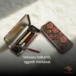 Timo design egyedi grafikás tolltartó, fémdoboz