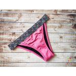 Fuxia brazilian period swimwear, bikini bottom with flower patterned waistband