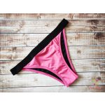 Fuxia brazilian period swimwear, bikini bottom with black waistband