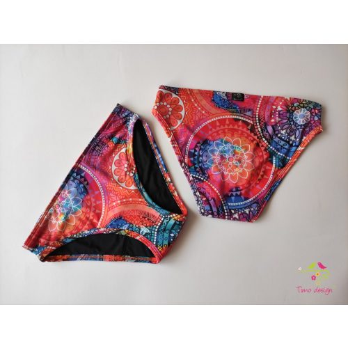 Period swimwear, bikini bottom with mandala pattern