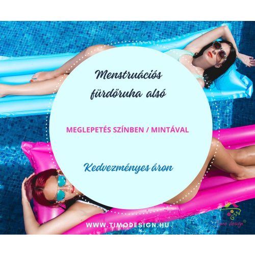 Menstruációs bikini, fürdőruha alsó, fürdőbugyi meglepetés mintával / színben, kedvezményes áron