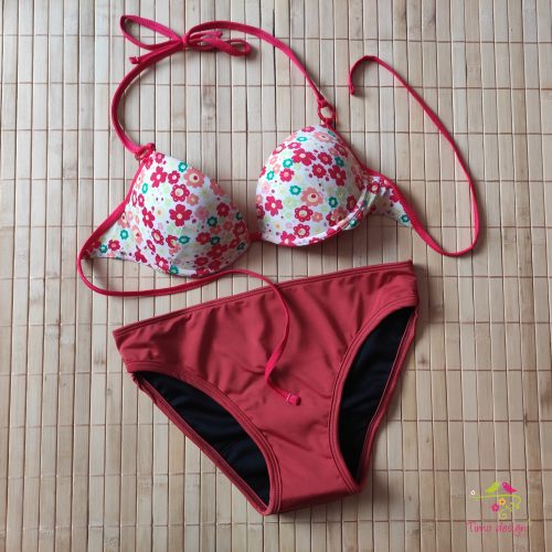Brick red period swimwear, bikini bottom 