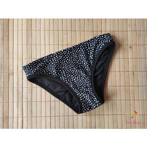 Black & white polka dot period swimwear, bikini bottom 