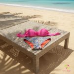 Vidám virágos menstruációs bikini, fürdőruha alsó, fürdőbugyi