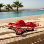 Hungarian folk art patterned period swimwear, bikini bottom 