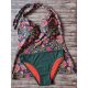 Dark green & orange period swimwear, bikini bottom 