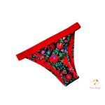 Hungarian folk art patterned period swimwear, bikini bottom 