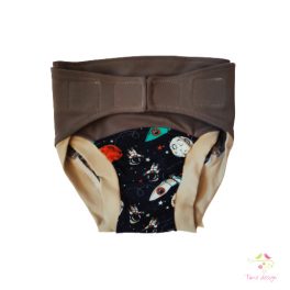 Hibrid cloth diaper with rocket pattern