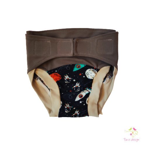 Hibrid cloth diaper with rocket pattern