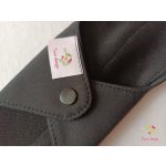 22 cm-es fekete hosszított tisztasági betét vagy mosható női betét enyhe vérzéshez