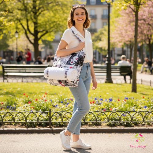 Yoga bag with pop-art pattern